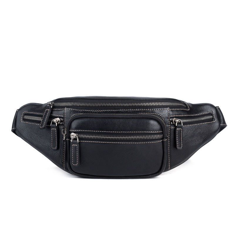 Retro-Brusttasche aus Rindsleder – Ansicht 5