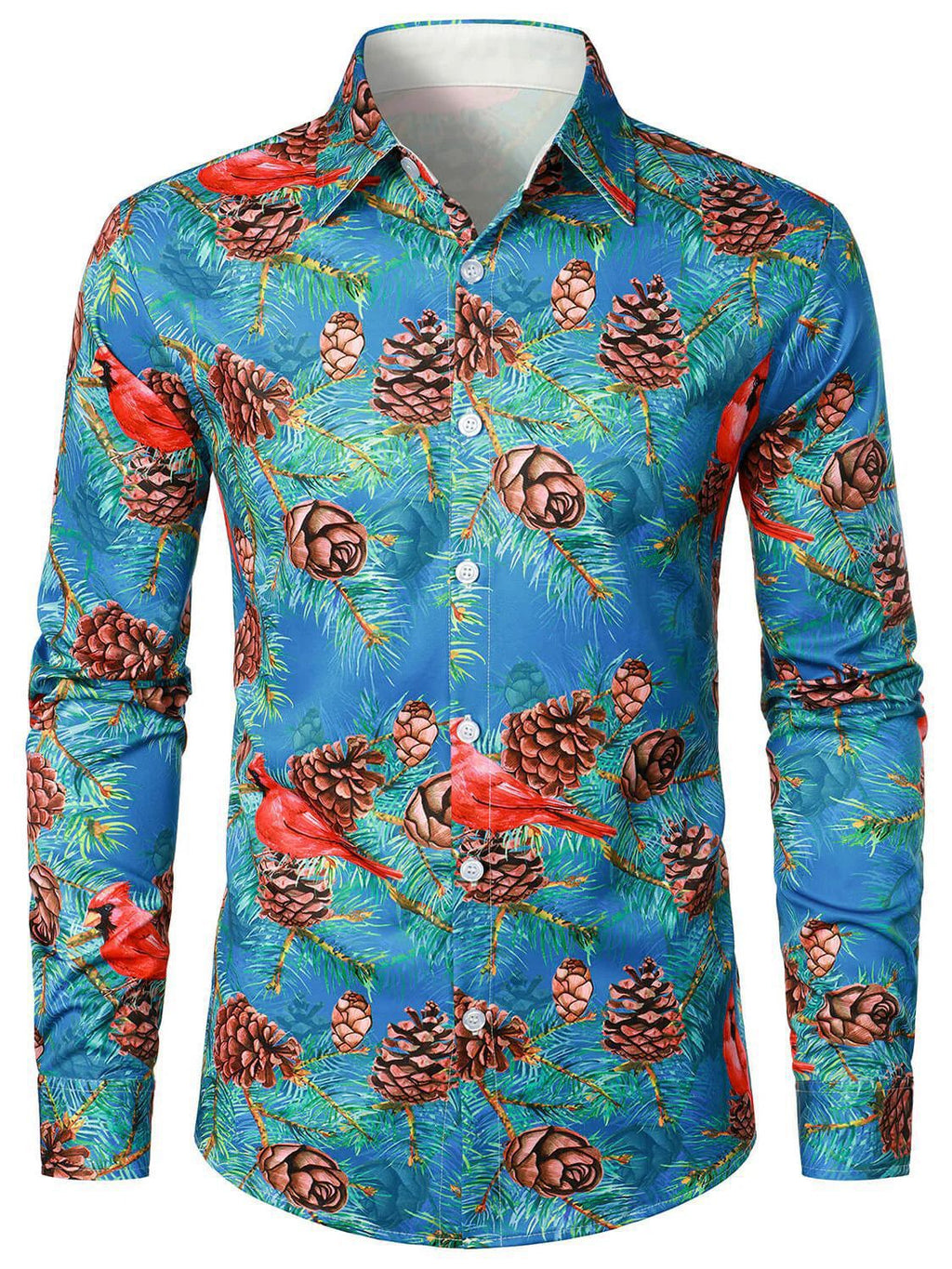 Herren-Langarmhemd mit Weihnachtsbaum-Muster – Bild 2 | LuxeStyle