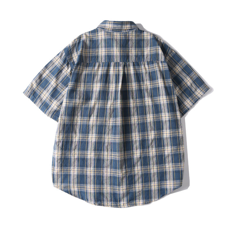 Kurzarmhemd im japanischen Retro-Karo | LuxeStyle