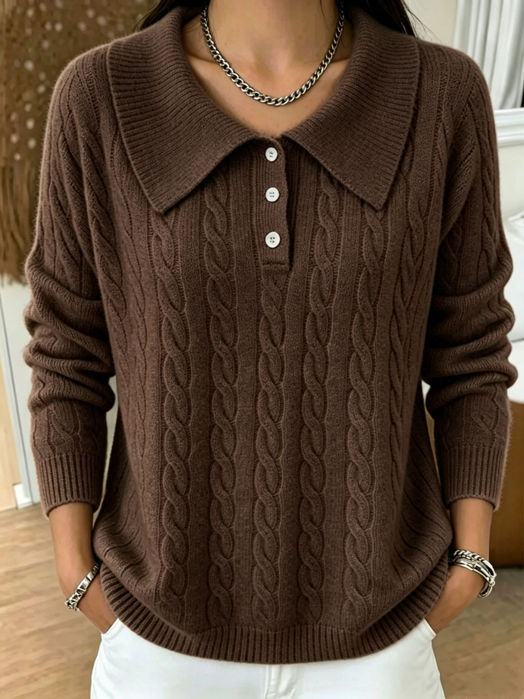 Vintage Pullover mit Jacquard-Strick