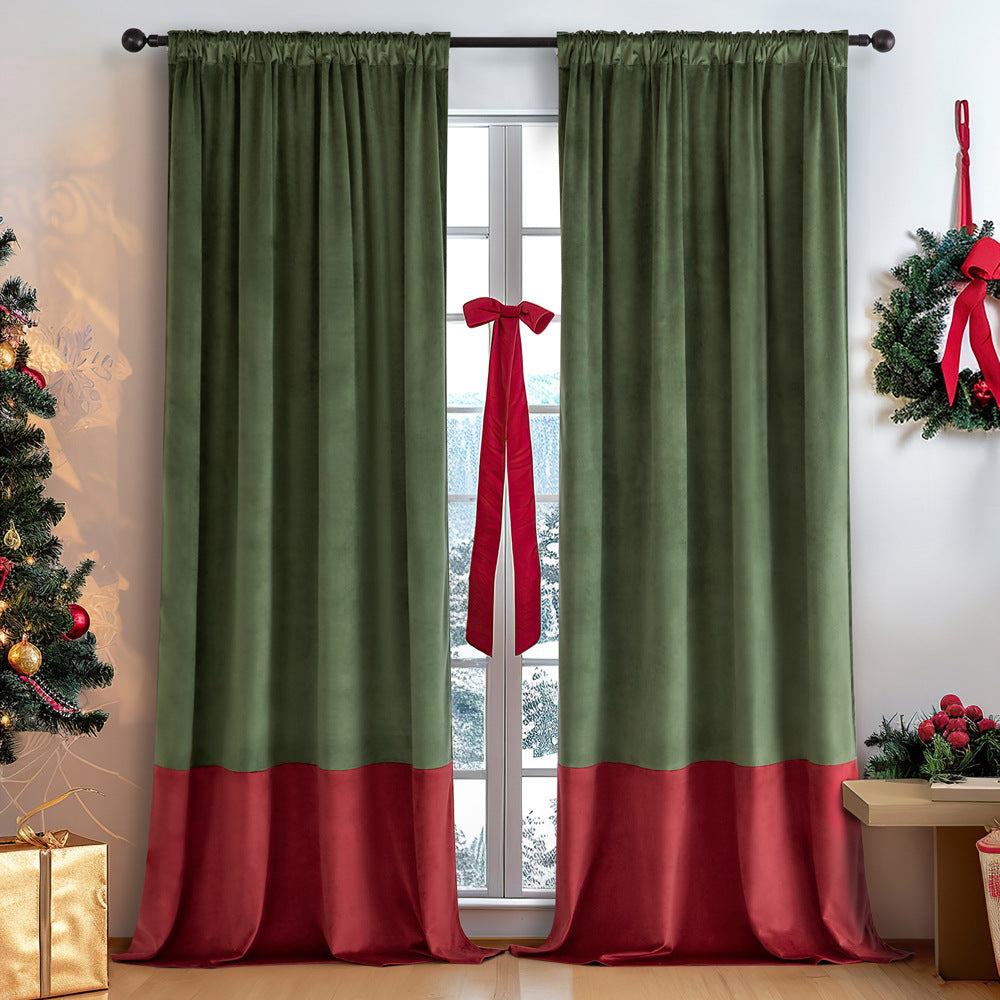 Velour-Vorhang mit Vintage-Stich