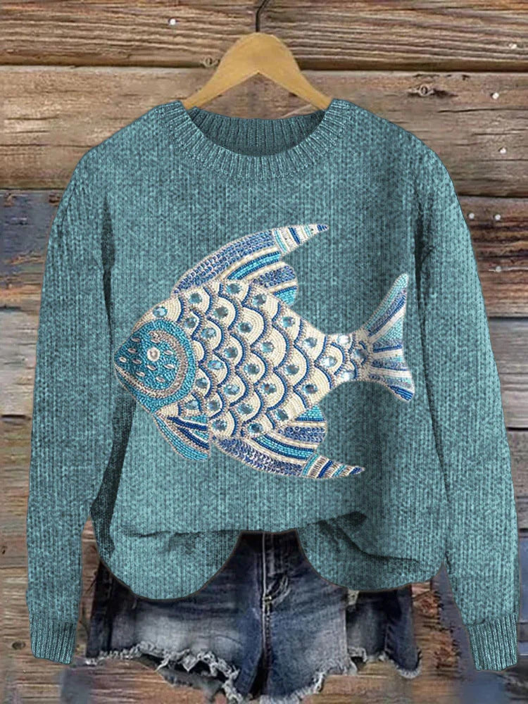 Weicher Cardigan mit Cartoon-Muster