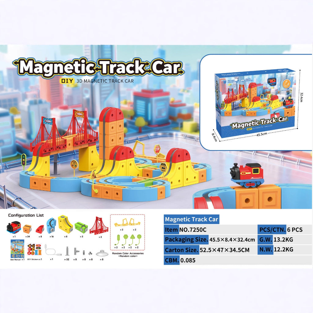 Magnetische Rennstrecke mit Auto – 68-Teile-Set | LuxeStyle