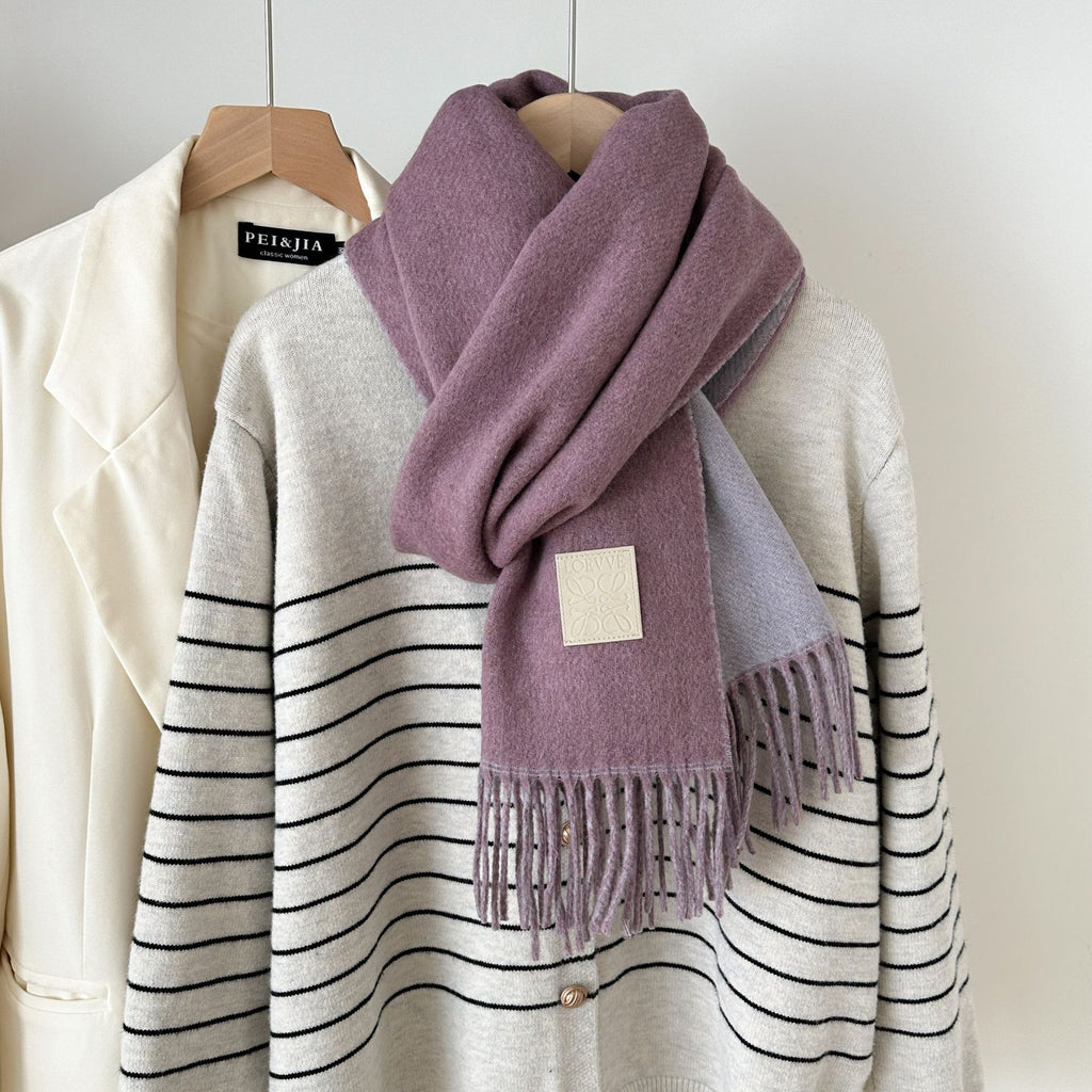 Doppelseitiger Wollschal mit Pailletten | LuxeStyle