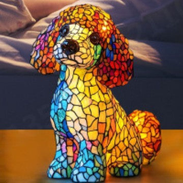Bunte Hunde- und Katzenlampen aus Kunstharz