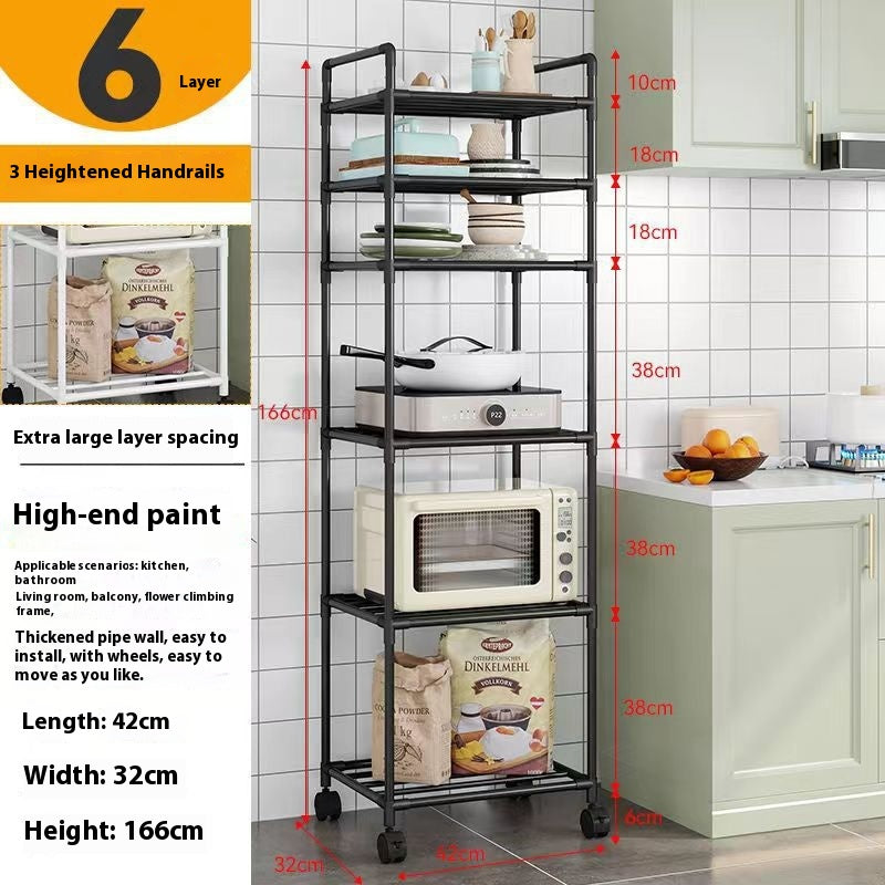 Schwarzer 6‑Schicht‑Trolley für Küche – Bild 8 | LuxeStyle