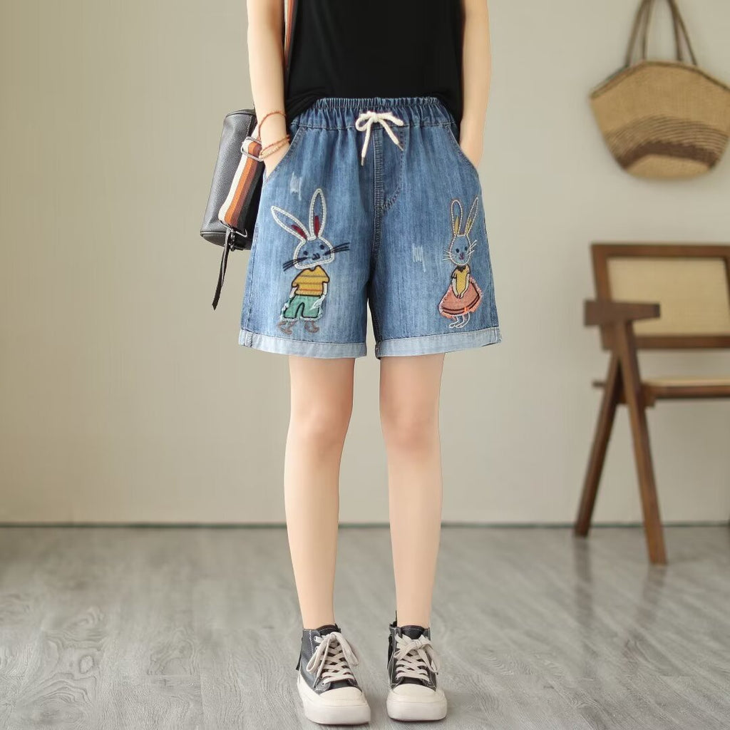 Weite Denim-Shorts für Damen