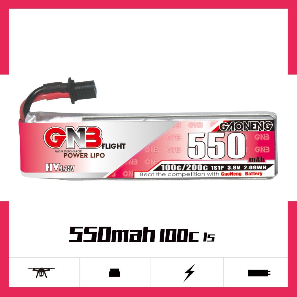 GNB High Energy 550MAH 1S 3.8V LiPo Akku A30 Stecker