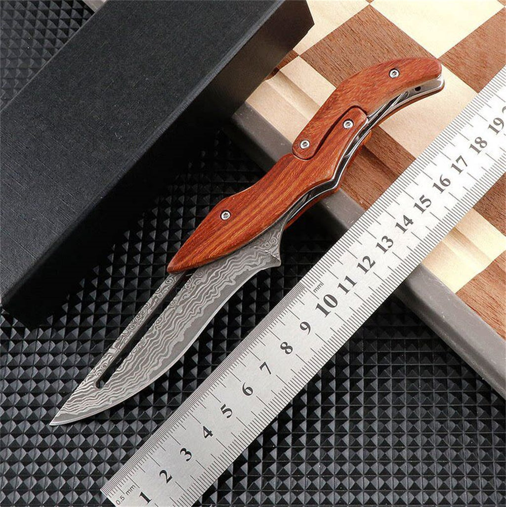 Klappmesser aus Damaskus-Stahl
