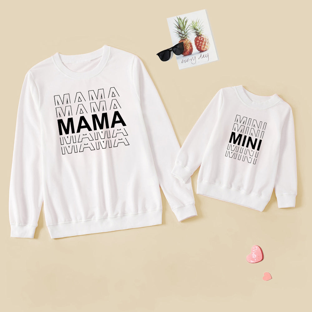 Partnerlook Letter Printed Pullover
