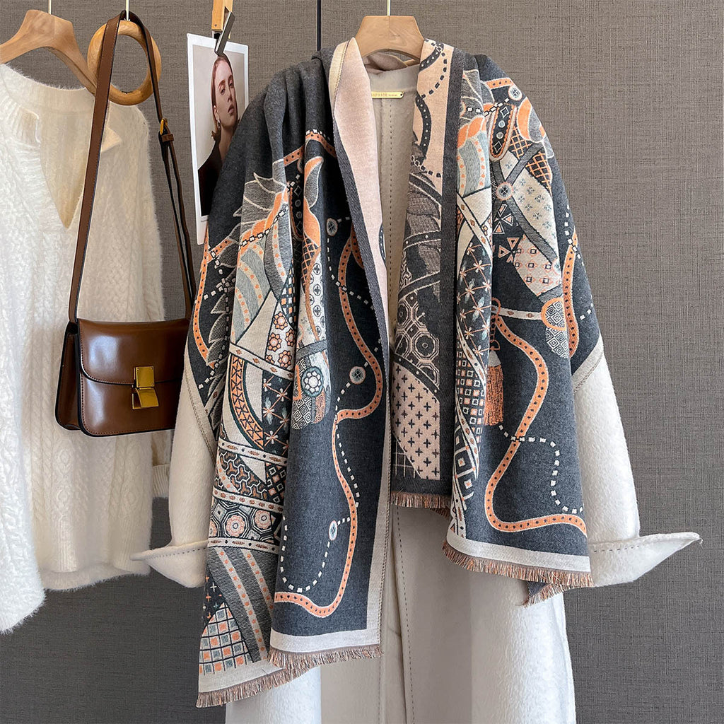 Schal mit Pferdemuster – Bild 6 | LuxeStyle