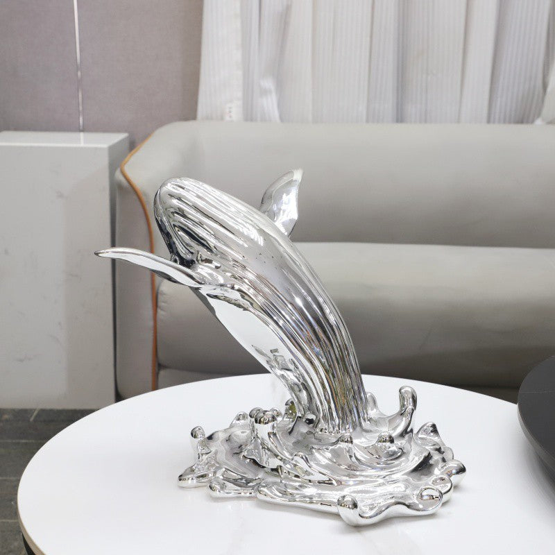 Moderne Wal- und Delfin-Skulptur