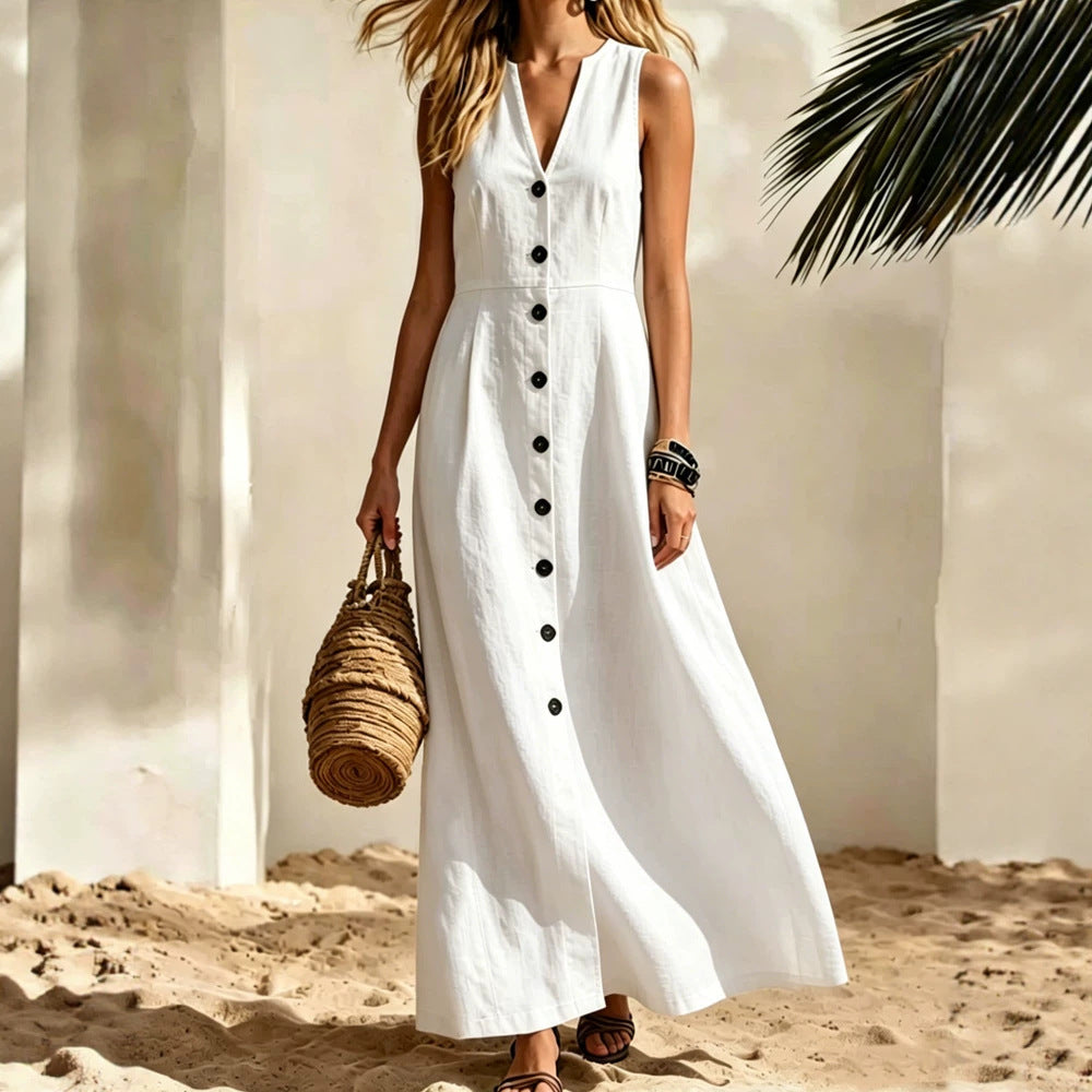 Ärmelloses V-Neck Strickkleid für Damen – Bild 9 | LuxeStyle