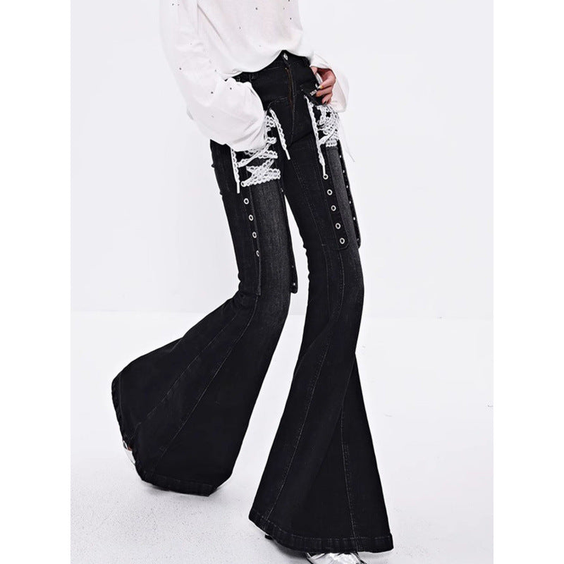 Bootcut Jeans mit Spitze für Damen