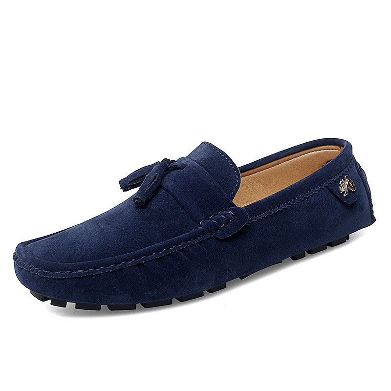 Schwarzer Lederschuh mit flachem Absatz | LuxeStyle