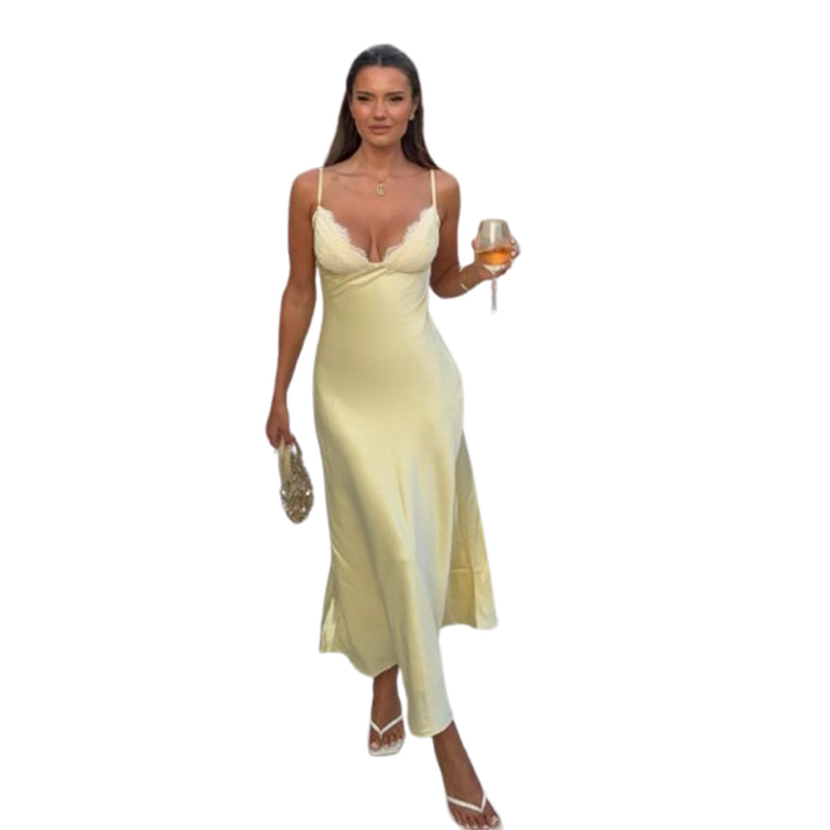 Etuikleid Satin mit Spitze – Bild 6 | LuxeStyle