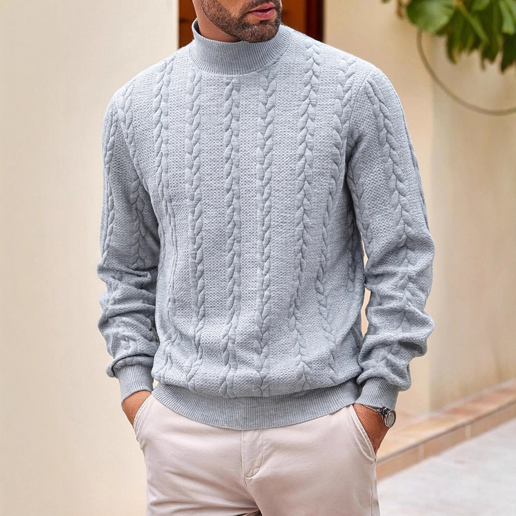 Herren Jacquard Rollkragenpullover