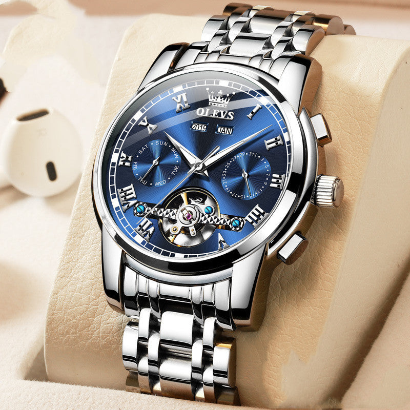 Wasserdichte Leucht-Herrenuhr mit Mechanikwerk – Bild 2 | LuxeStyle