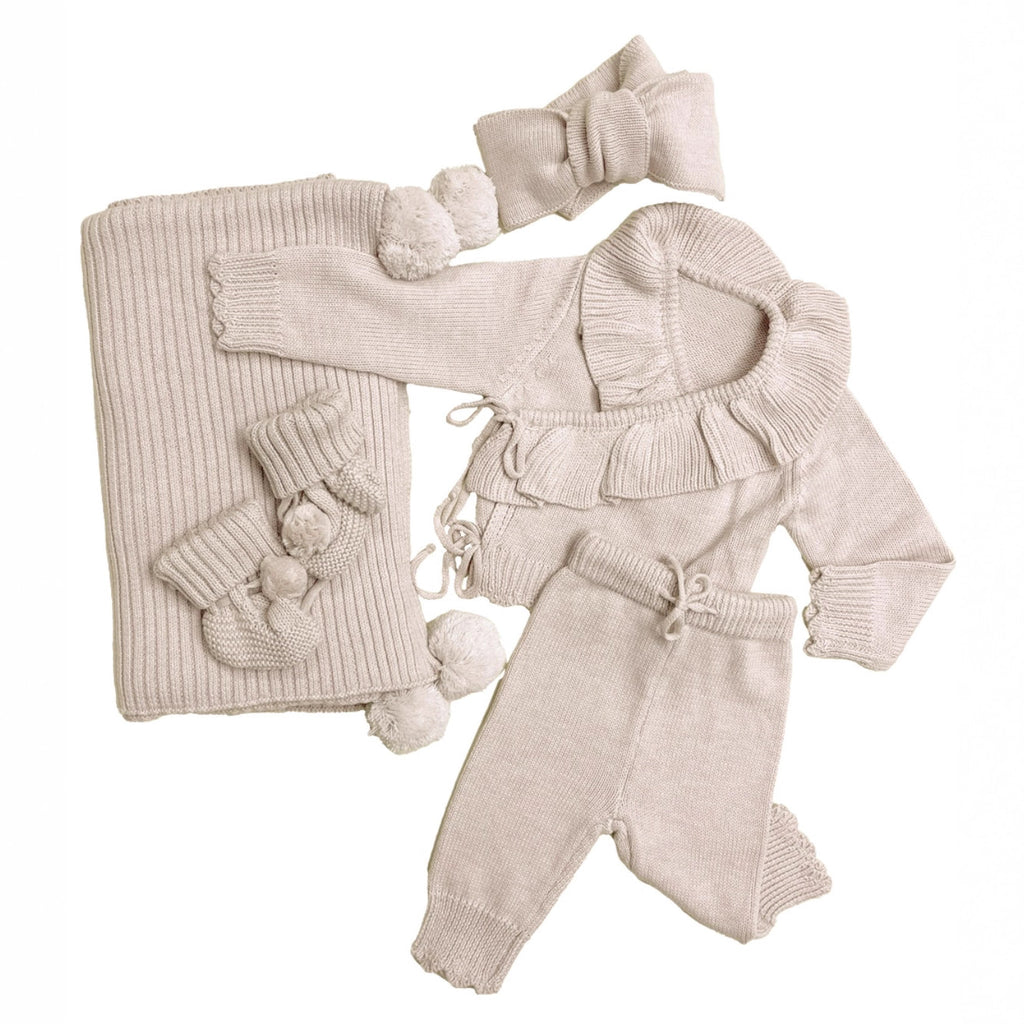 Baby Strick-Set mit Hose und Haarband · 3 Stück | LuxeStyle