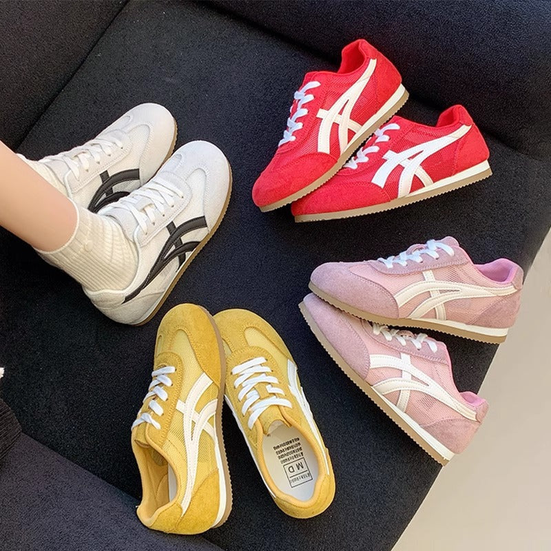 Frauenleder Cortez Schuhe mit atmungsaktivem Mesh