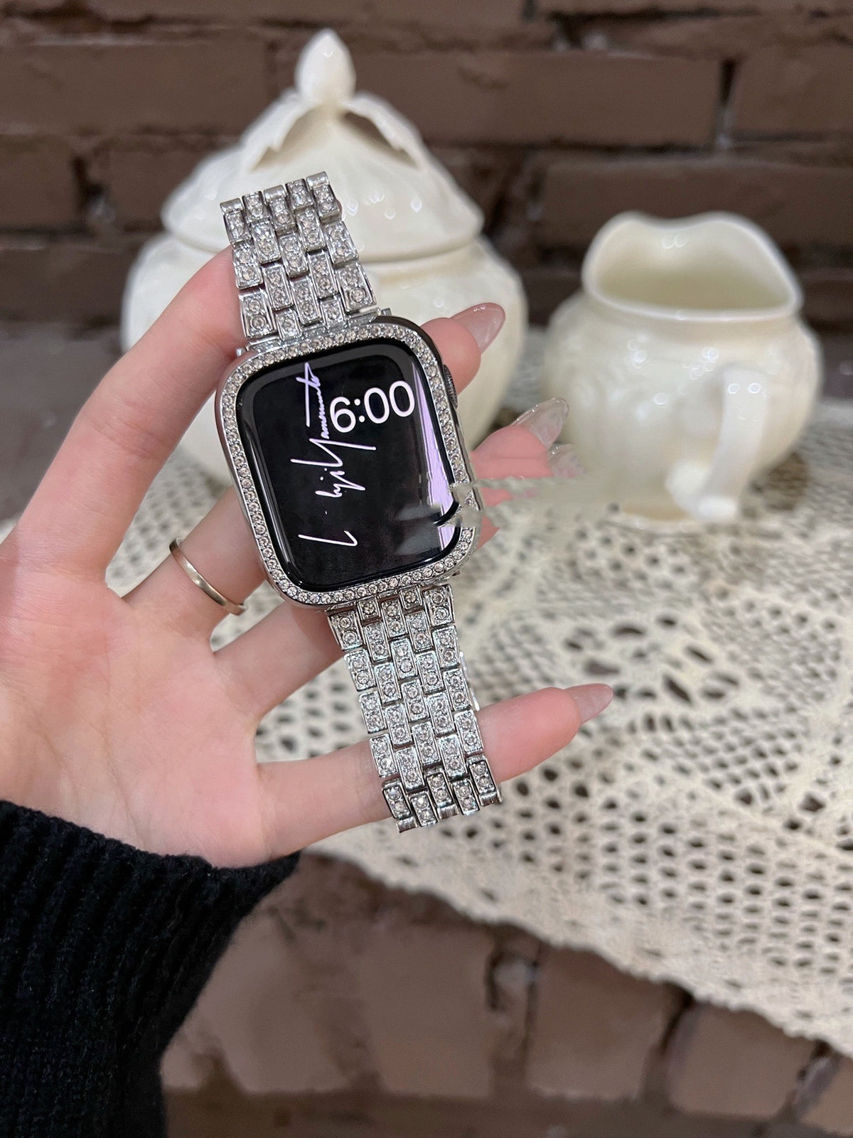 Diamant-Band für Apple Watch – Edelstahl – Bild 7 | LuxeStyle