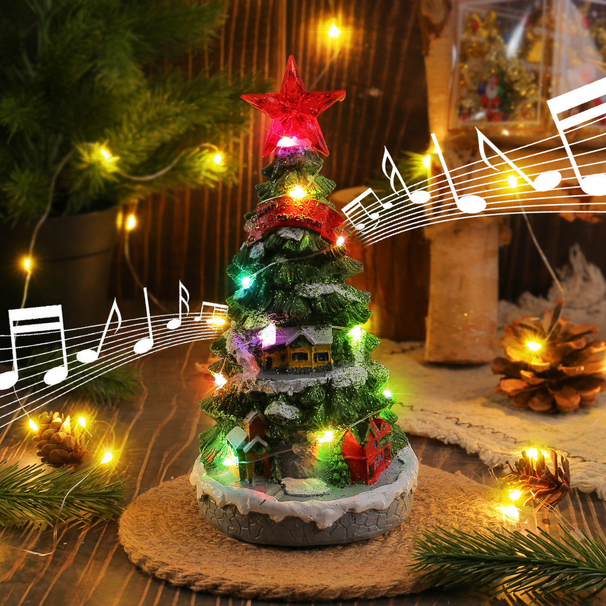 Lichterbaum-Musikbox 10x10x20 cm | LuxeStyle