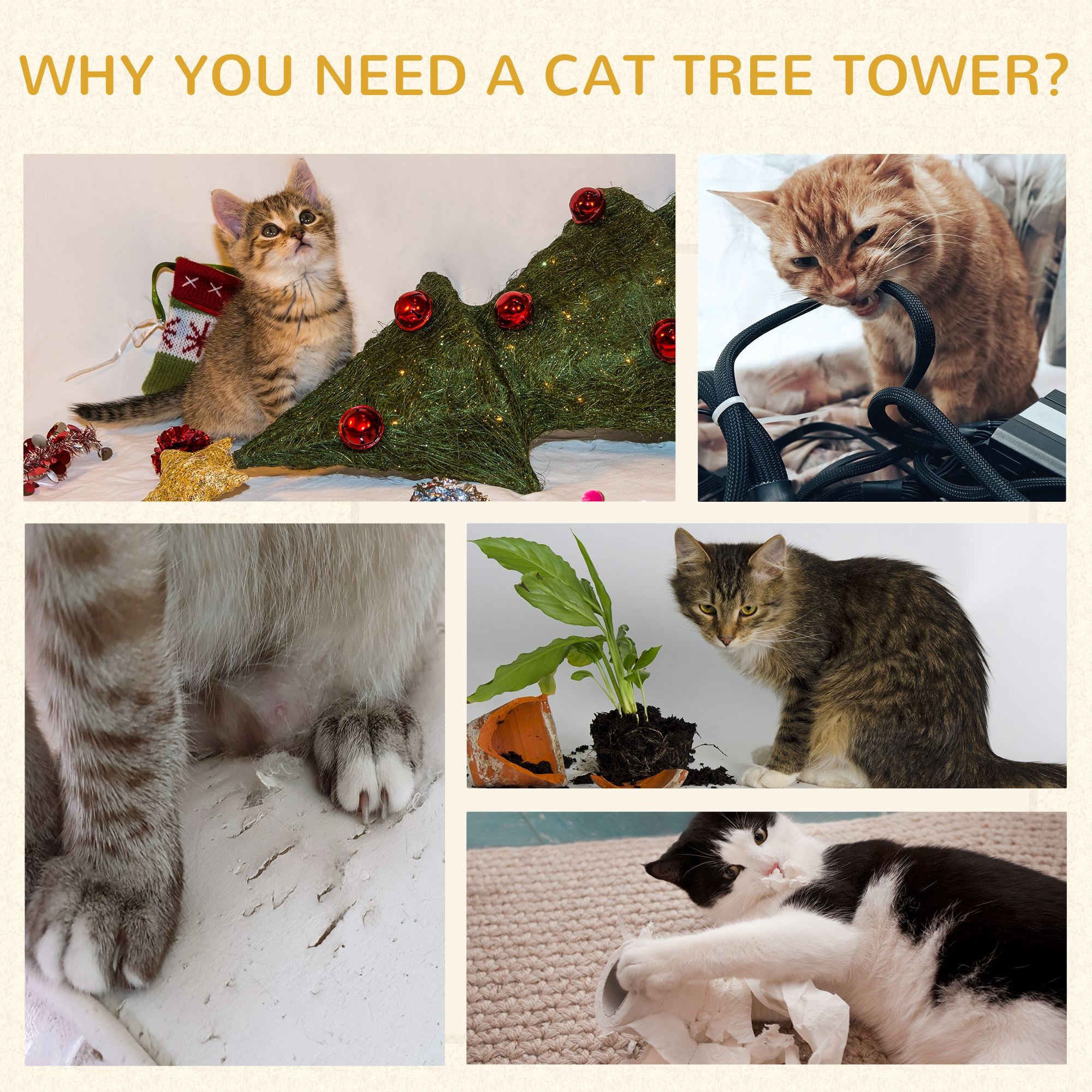3-stöckiger Katzen-Schlafplatz mit Kratzfläche