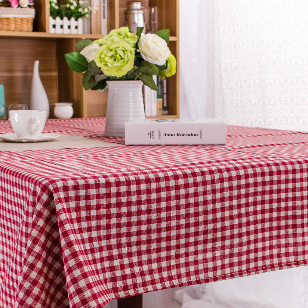 Tischdecke aus Polyester-Baumwolle mit Karomuster