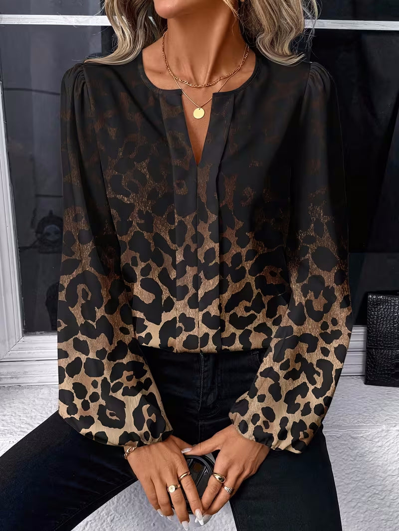 Damen Shirt mit Blumenmuster und Puffärmeln – Bild 4 | LuxeStyle