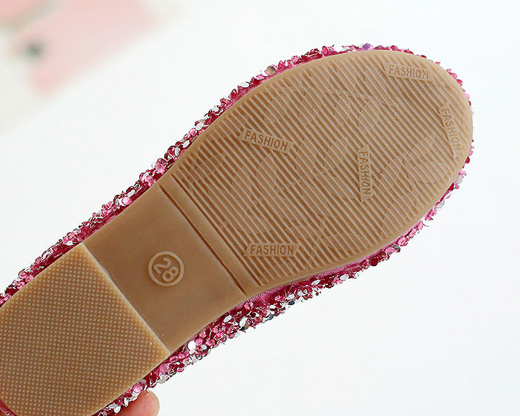 Mädchen-Pumps mit Glitzer und weicher Sohle
