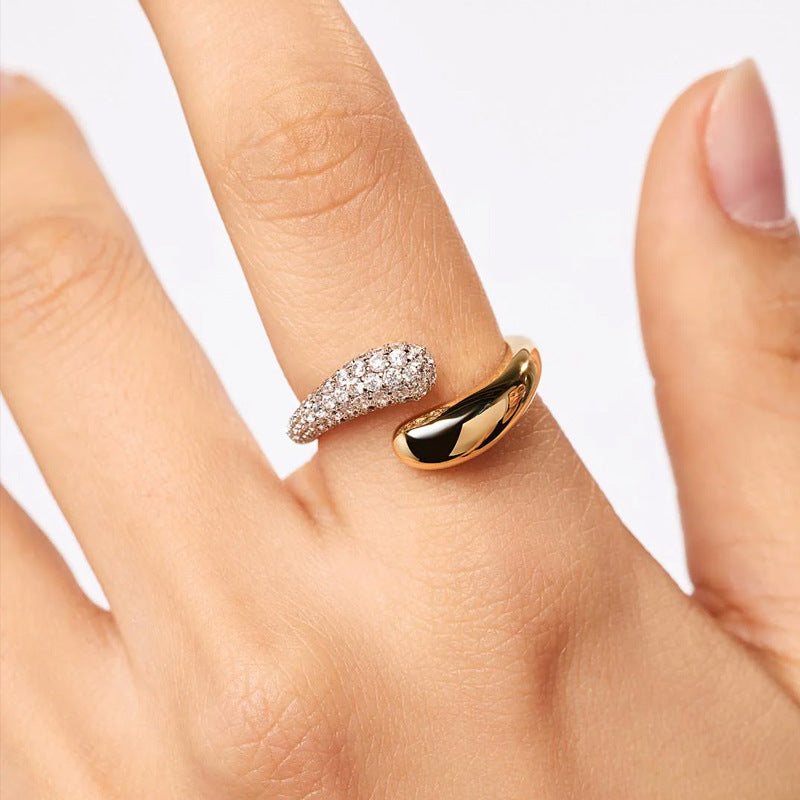 Vintage Teardrop Ring mit Vollbesatz