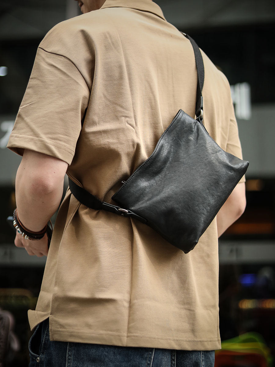 Leder-Umhängetasche mit Reissverschluss – Bild 5 | LuxeStyle