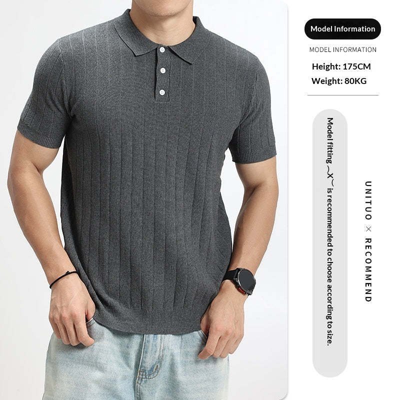 Herren-Hemdbluse Leicht-Luxus Strickmuster
