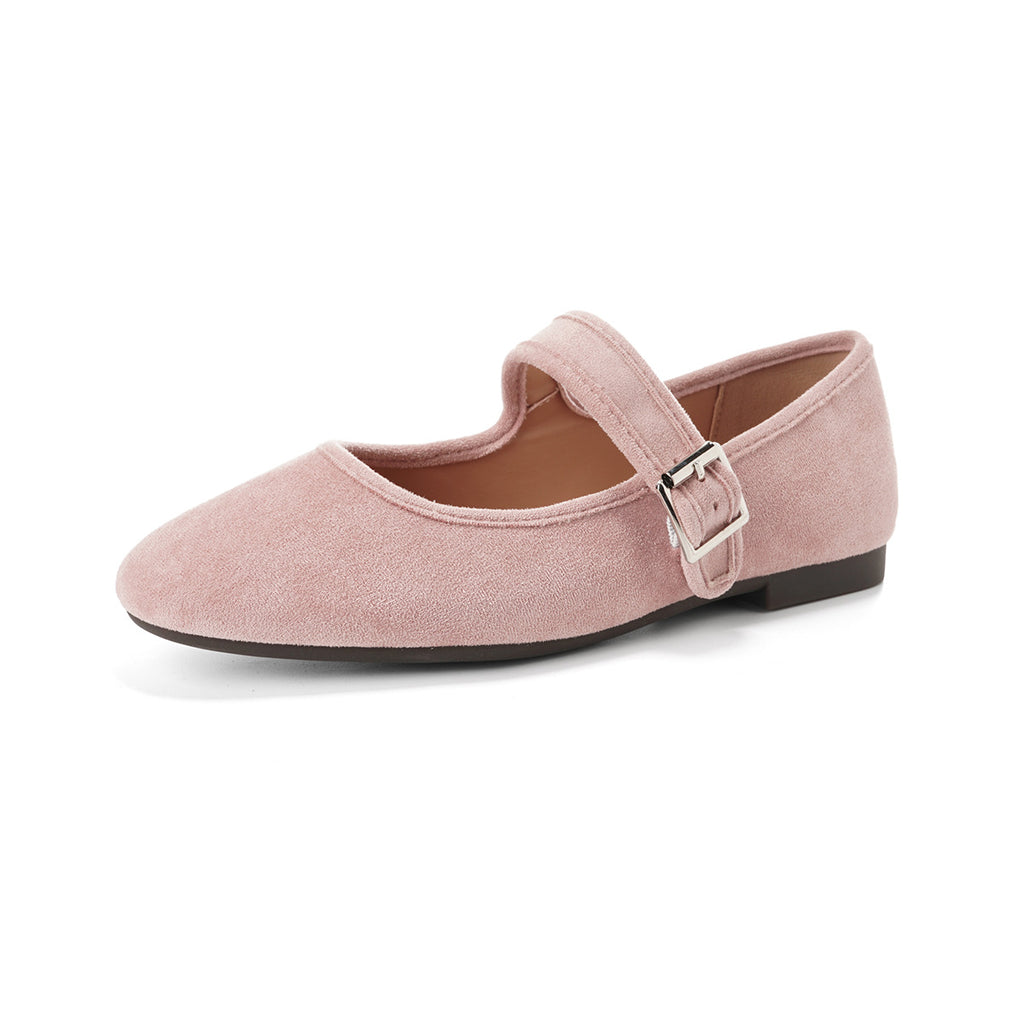 Damen Wildleder Ballerinas mit runder Kappe