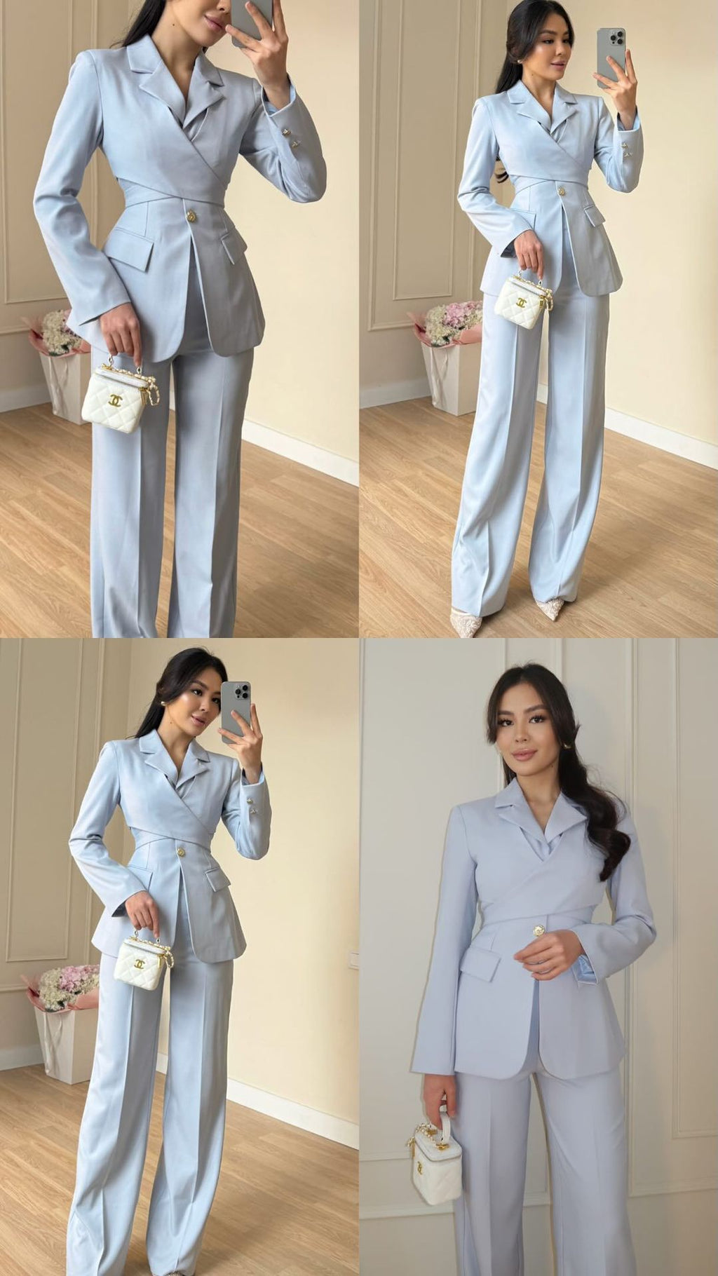 Damen Blazer und Hose mit geradem Bein