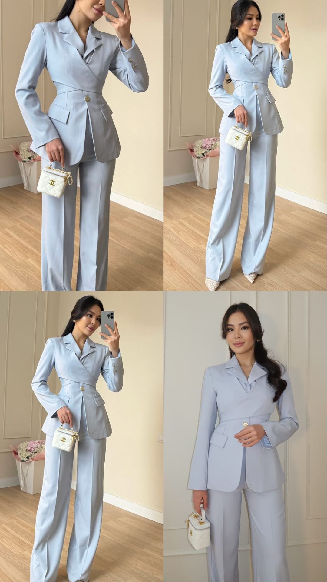 Damen Blazer und Hose mit geradem Bein