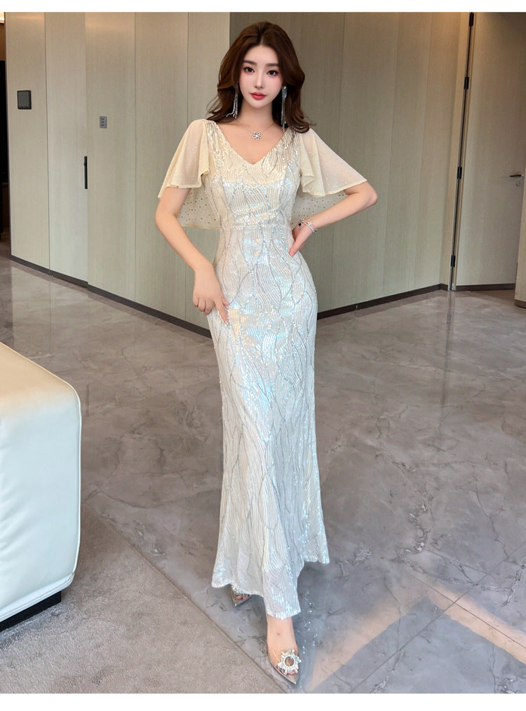 Langes Abendkleid mit Pailletten – Bild 2 | LuxeStyle