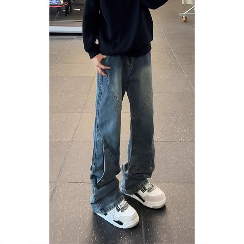Patchwork Jeans im Vintage-Look für Herren