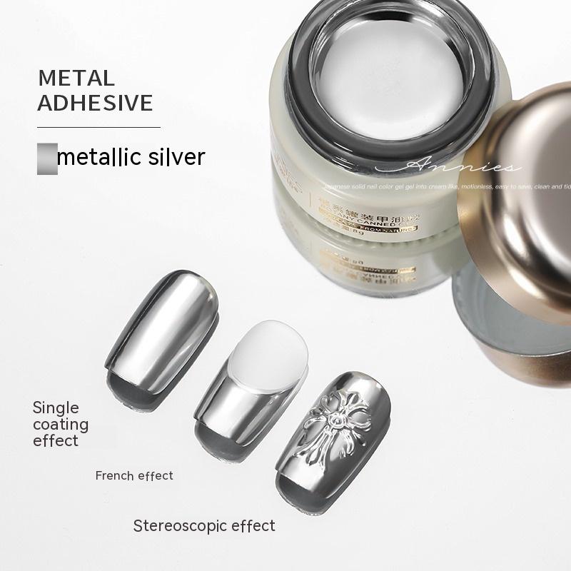 Metallic-Klebergel für French Nails (Gold & Silber)