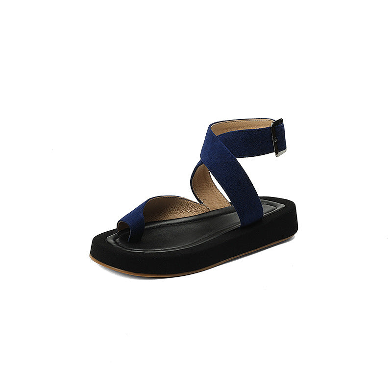 Sandalen mit runden Zehen, mittlerer Absatz, Plattform – Bild 6 | LuxeStyle
