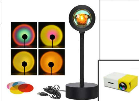 Sonnenuntergang-Projektionslampe mit 4 Lichtmodi und verstellbarem Win