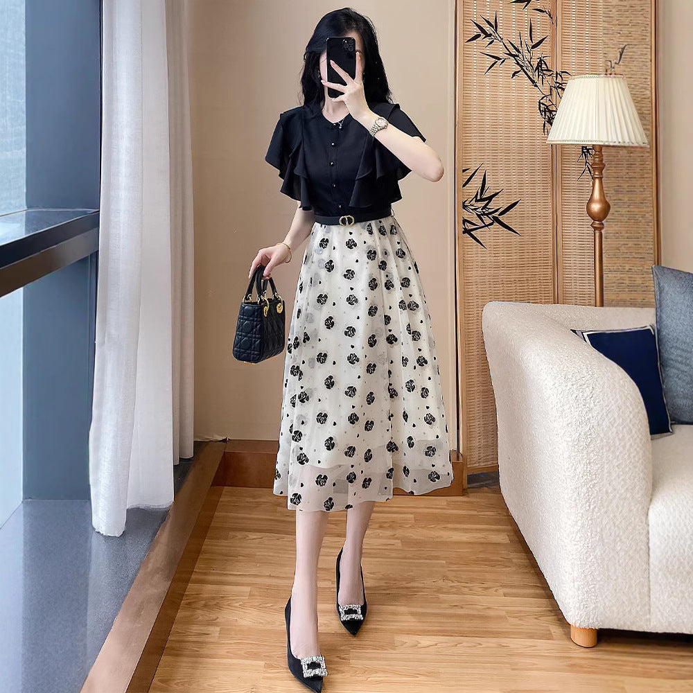 Elegantes ärmelloses Patchwork-Kleid – Bild 5 | LuxeStyle