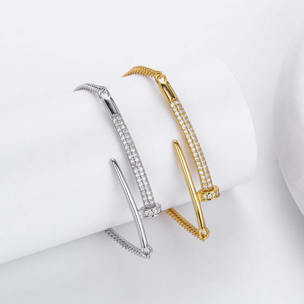 Armband aus 925er Silber mit Zirkonia-Nieten – Bild 5 | LuxeStyle