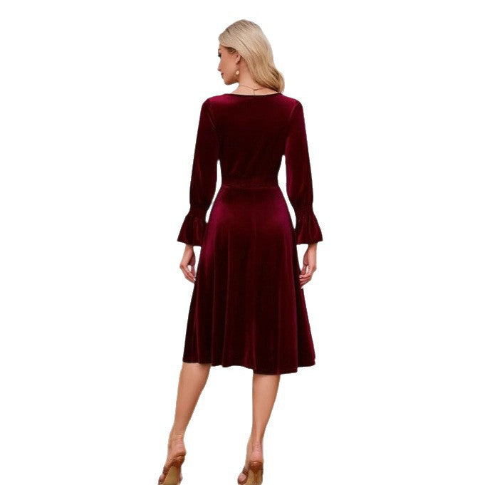 Damen A-Linien-Kleid mit ausgestellten Ärmeln – Bild 1 | LuxeStyle