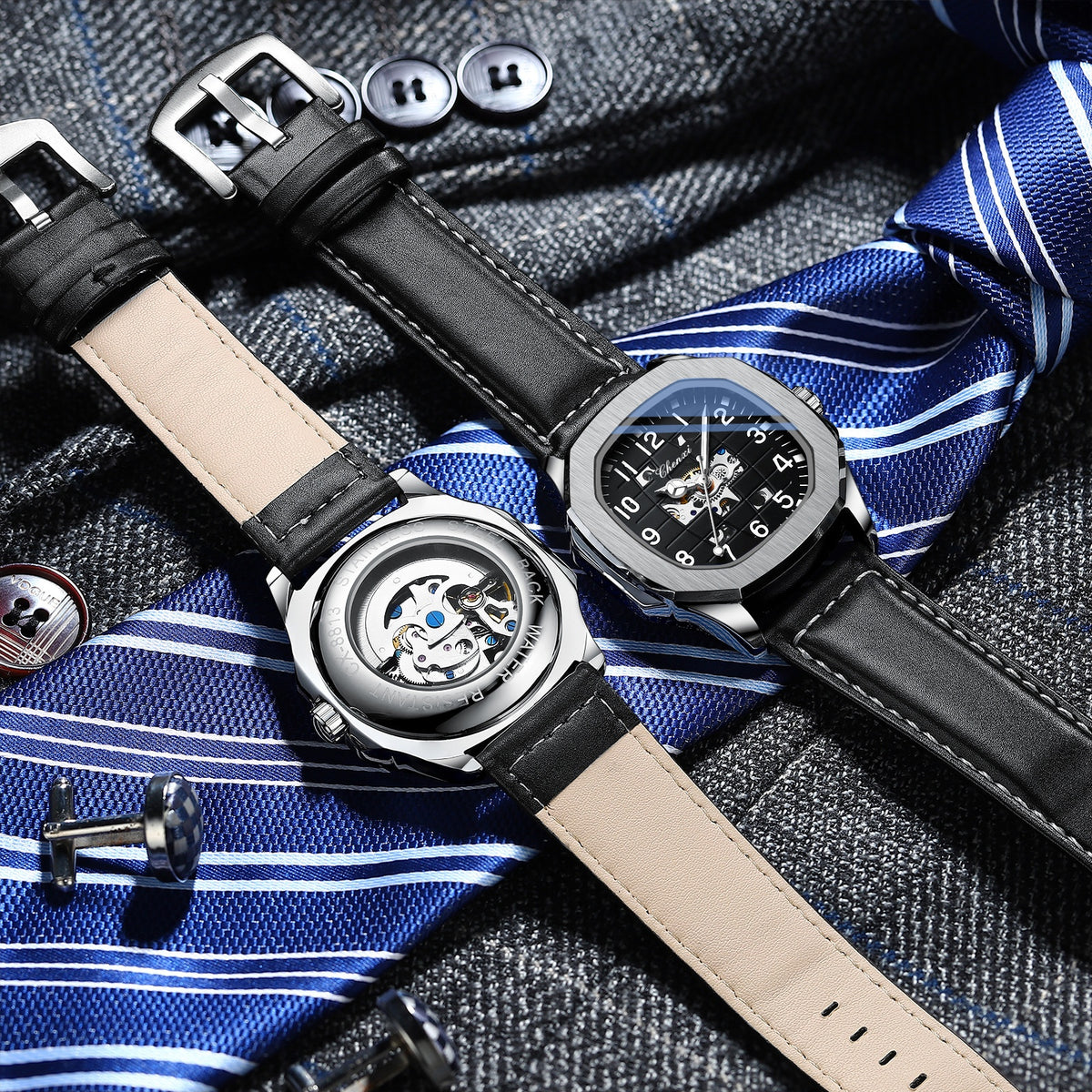 Quadratische mechanische Herrenarmbanduhr – Bild 10 | LuxeStyle