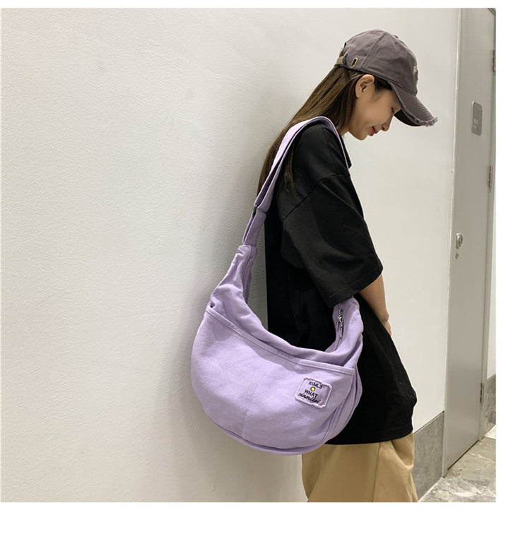 Canvas Schultertasche "All-match" mit grosser Kapazität