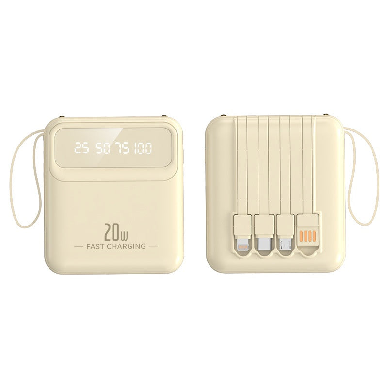 Mini Powerbank mit 4 Ladekabeln