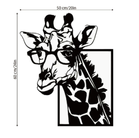 Giraffen‑Wandbild mit Brille, schwarz, Eisen – Bild 4 | LuxeStyle