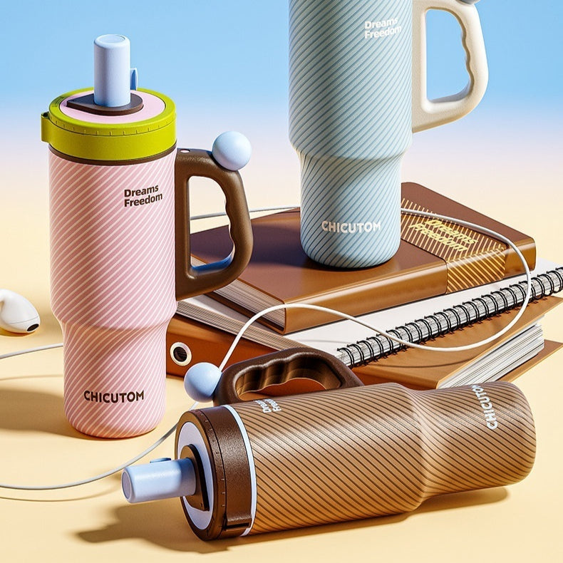 Isolierbecher mit Keramikbeschichtung und Strohhalm – Bild 9 | LuxeStyle
