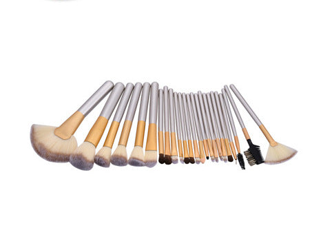 24er Make-up-Bürsten-Set Beige Champagne
